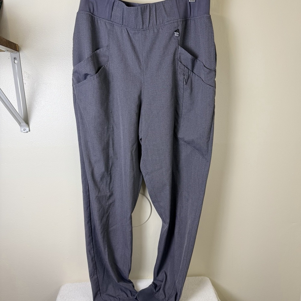Cuddl Duds Climate Right Scrubs Jogger Pants Womens Size Gray Pockets LG